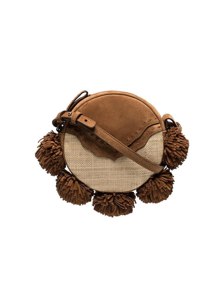 brown Tambourine suede satchel bag