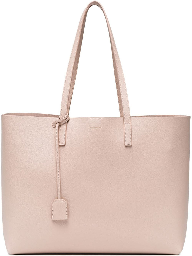 pink shopper leather tote bag