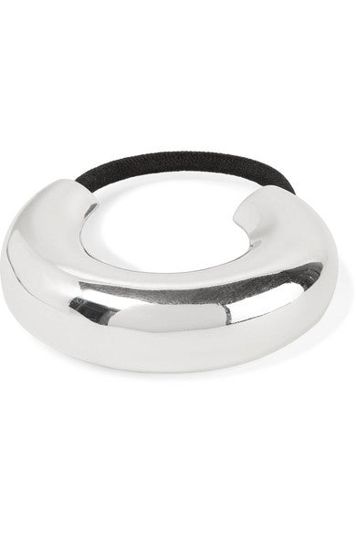 Bold silver-plated hair tie