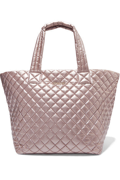 Metro medium metallic quilted shell tote