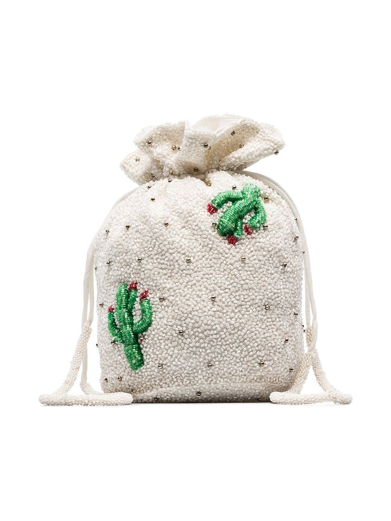 white, green and red monticello sequin embellished bag