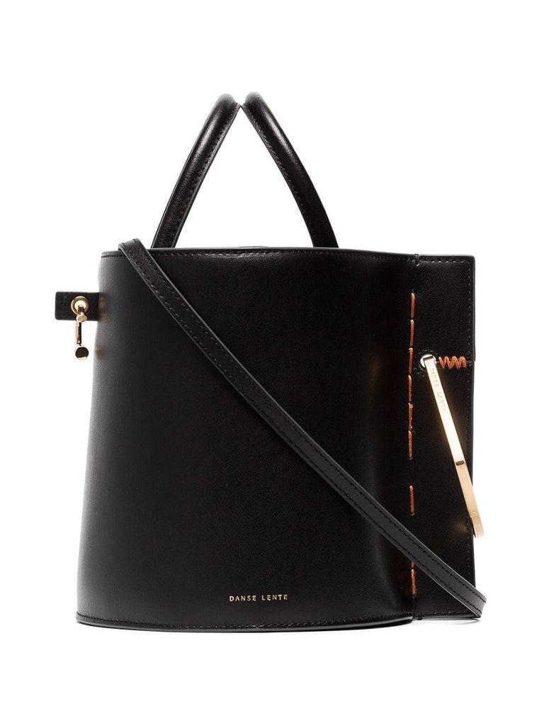 black Bobbi Leather Bucket Bag