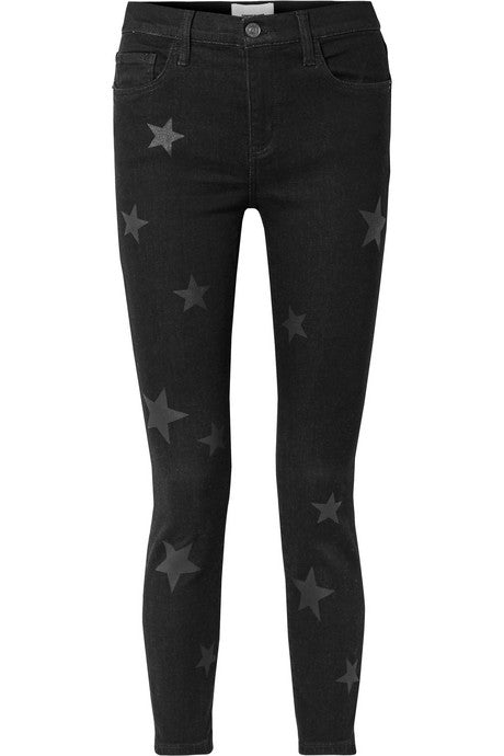 The Stiletto printed high-rise skinny jeans