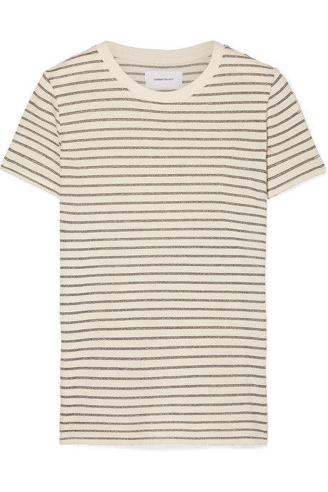 The Retro striped metallic cotton-blend jersey T-shirt