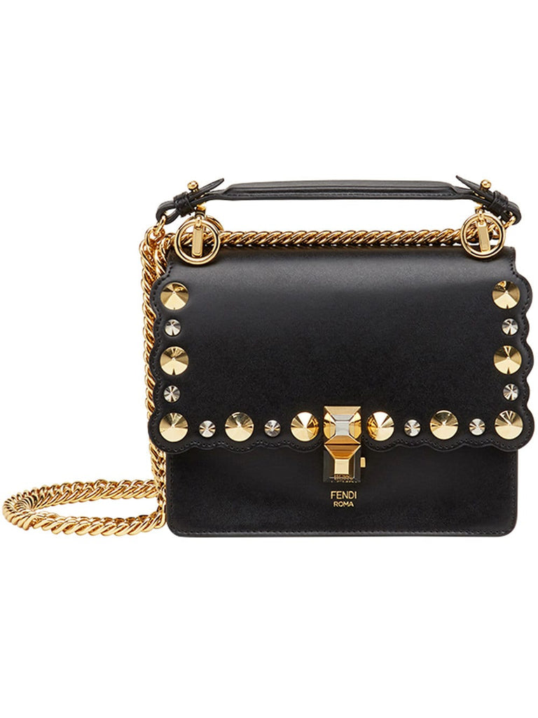 Black Kan I Gold Stud Leather shoulder bag