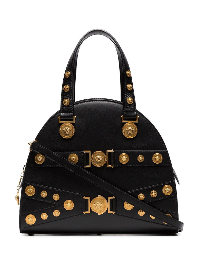 black embellished Medusa tote