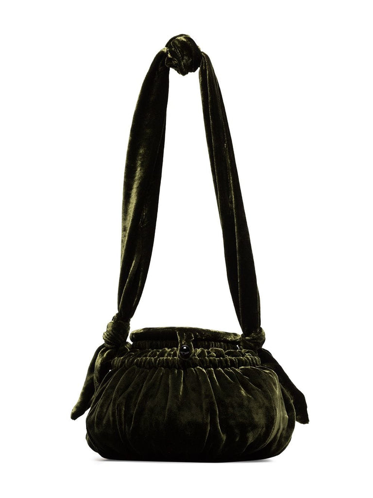 green Joana green velvet basket bag