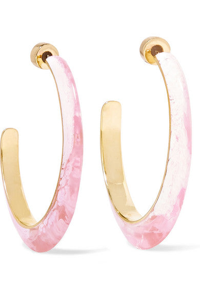 Resin and gold-tone hoop earrings