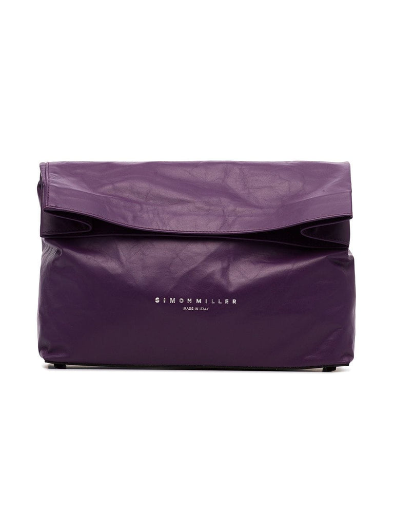 purple lunchbag 30 leather clutch bag