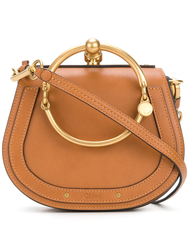 Brown Nile small leather bracelet bag