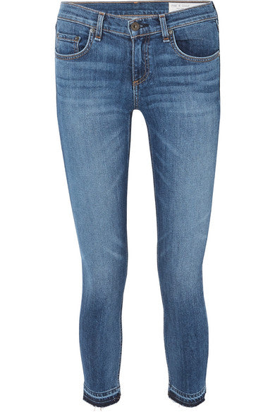 Dre Capri distressed mid-rise skinny jeans