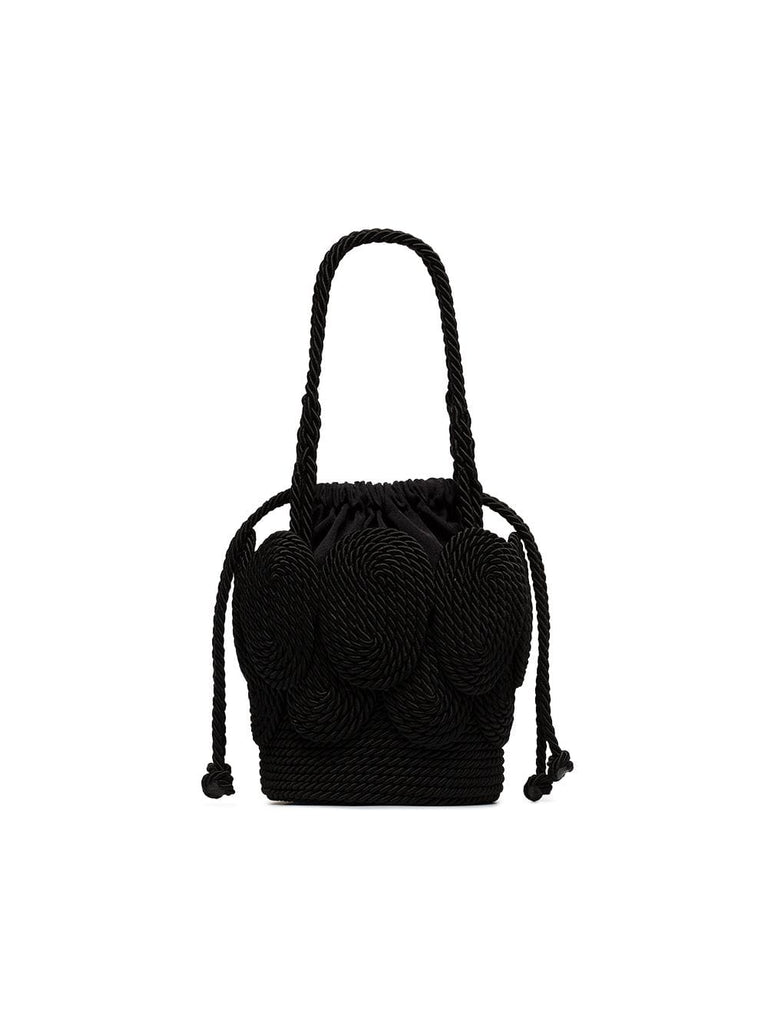 black Cha Cha straw shoulder bag