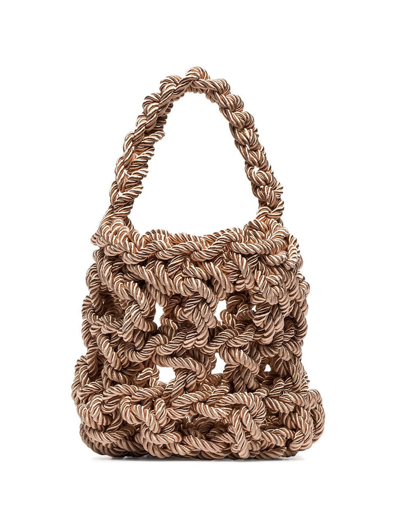 neutral Sylvia woven tote bag