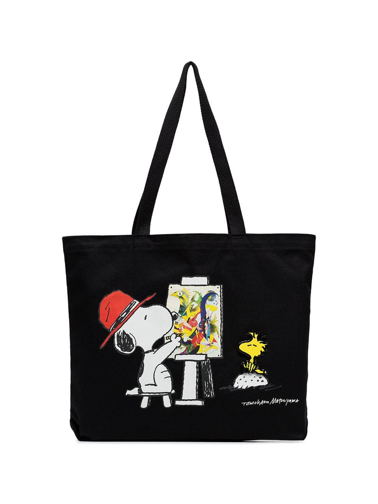 Black Snoopy Paints Tote by Tomokazu Matsuyama