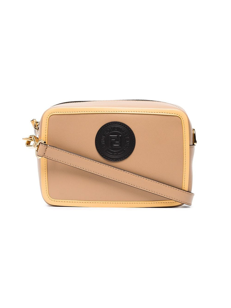 Nude mini camera leather cross-body bag