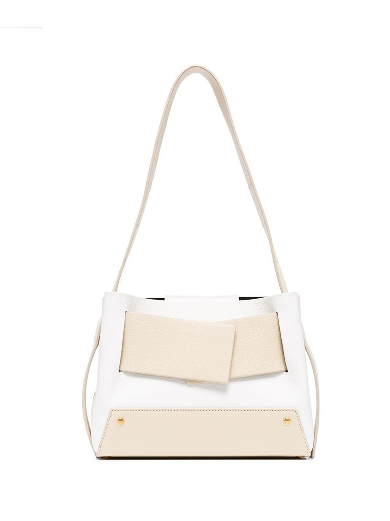 White leather biggy tote bag