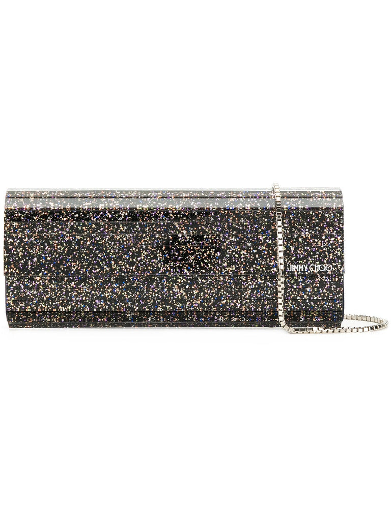 black metallic Sweetie clutch bag