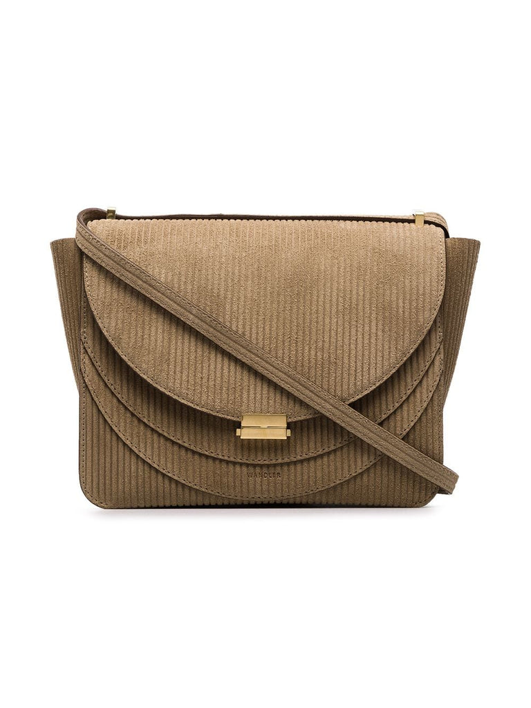 camel brown Luna corduroy shoulder bag