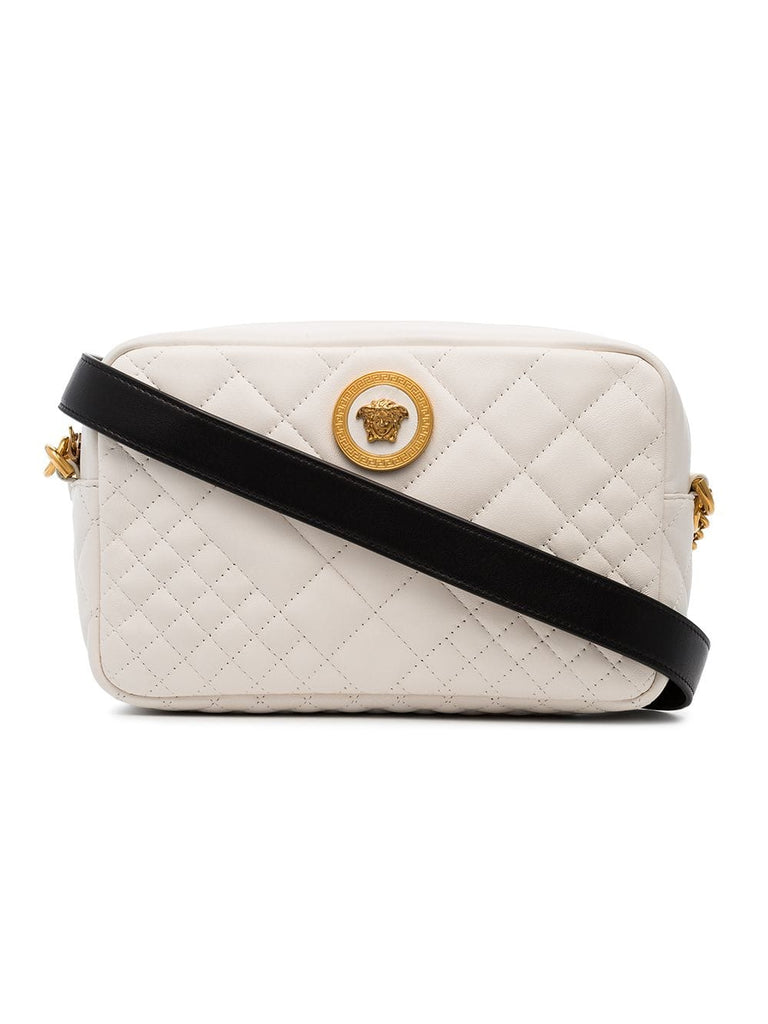 white quilted cross-body bag