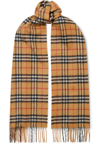 Checked cashmere scarf