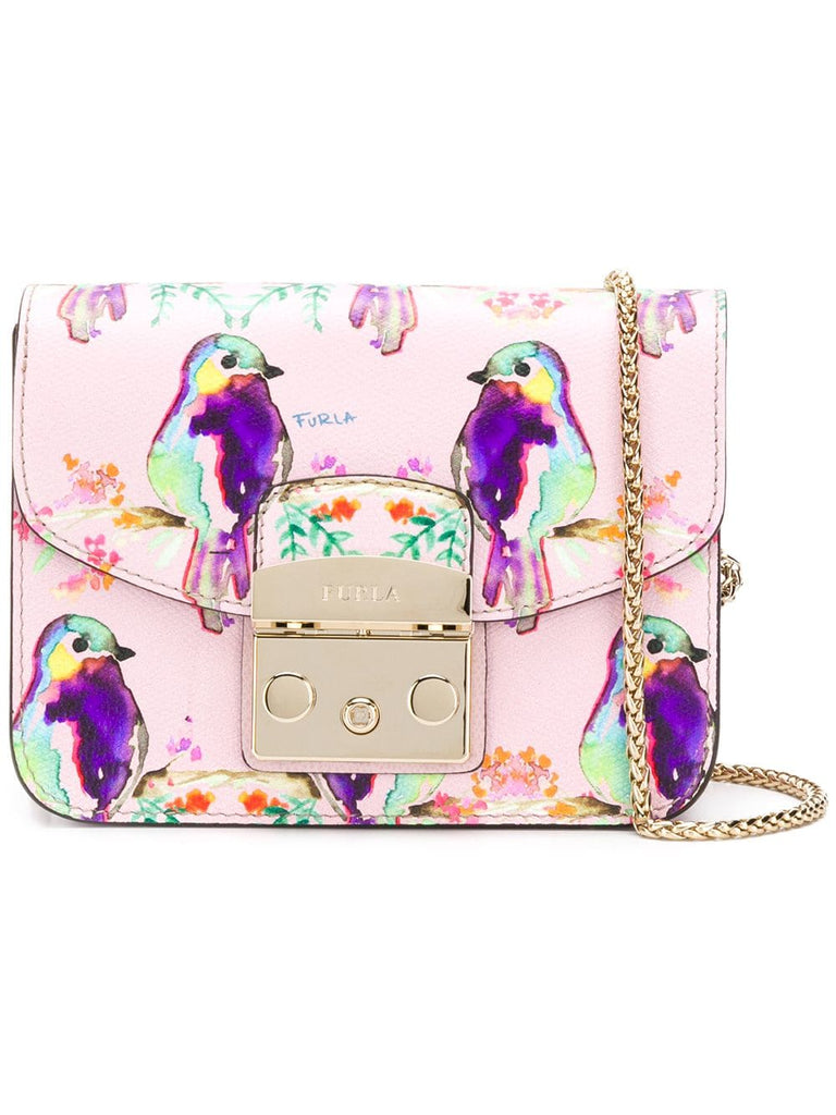 watercolour bird mini metropolis bag