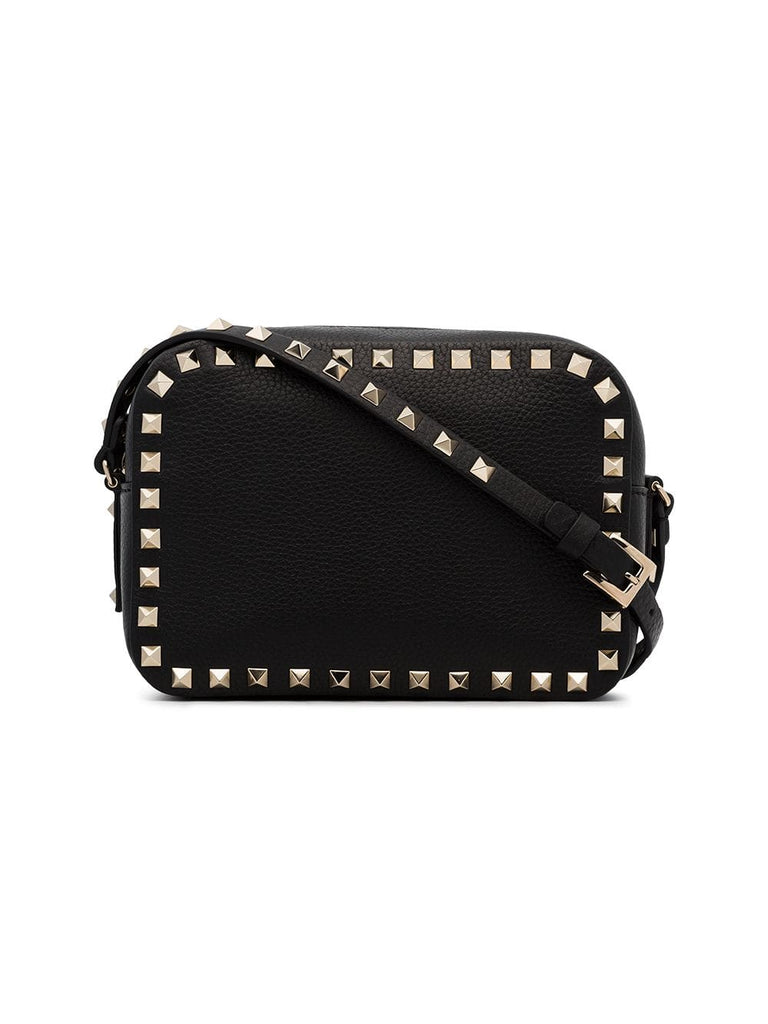 Black Rockstud cross body camera bag