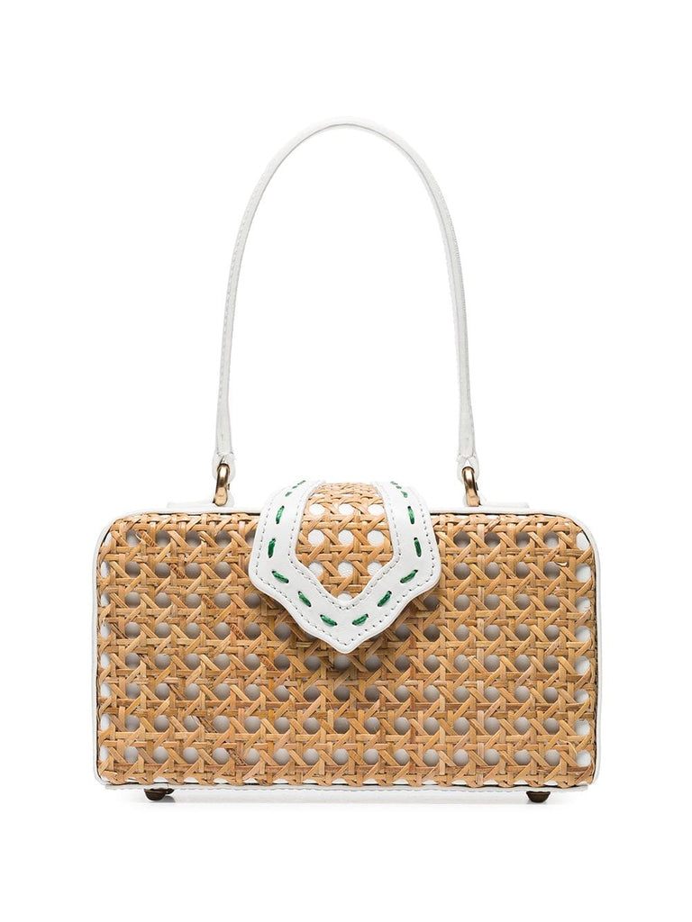 white Fey In The 50s rattan box bag