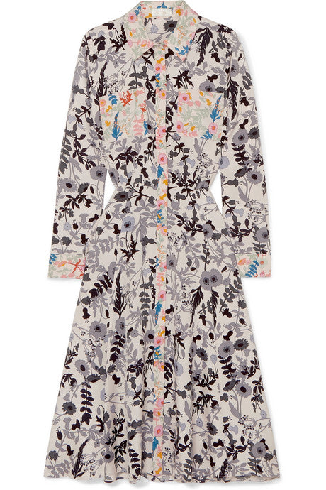 Renee floral-print crepe de chine midi dress