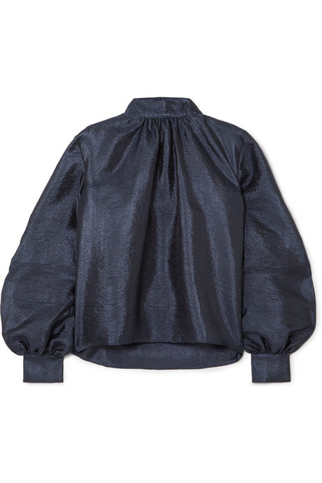 Eddy hammered-satin blouse