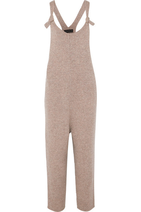 The Knit wool-blend overalls