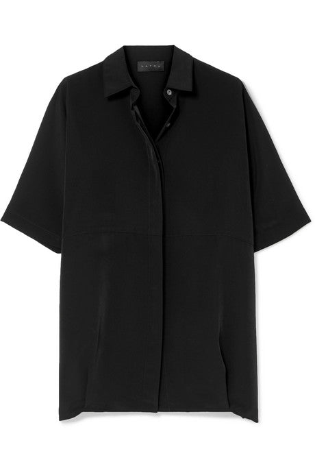 The Button Down crepe de chine shirt