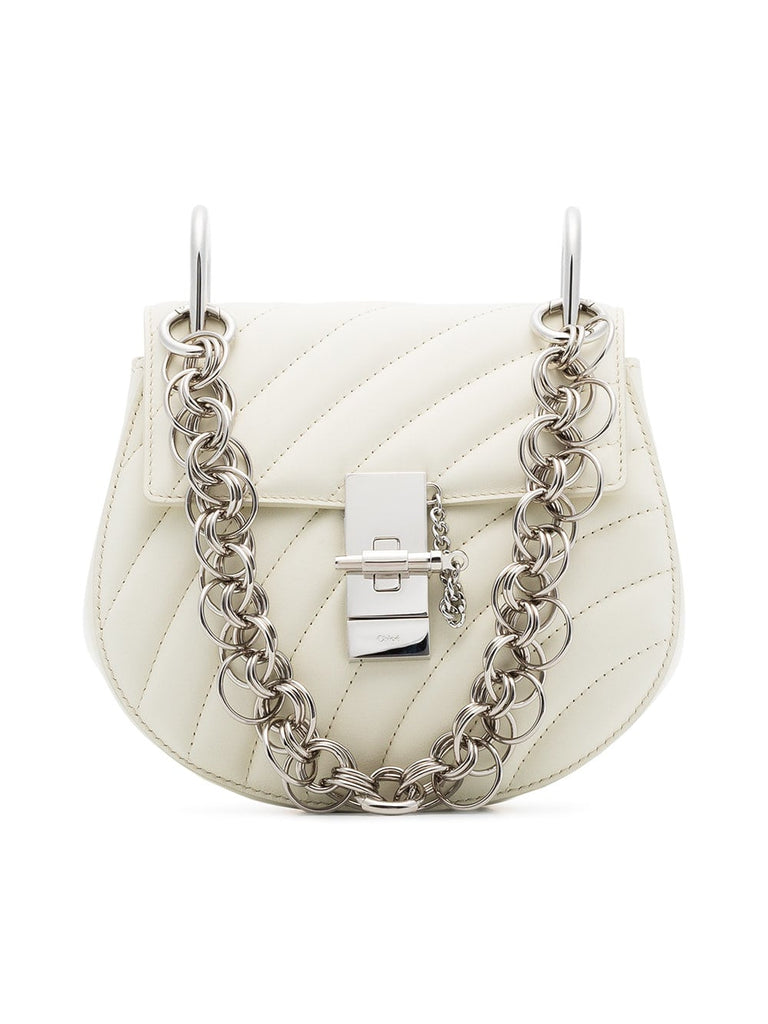 white Drew Mini leather quilted leather bag