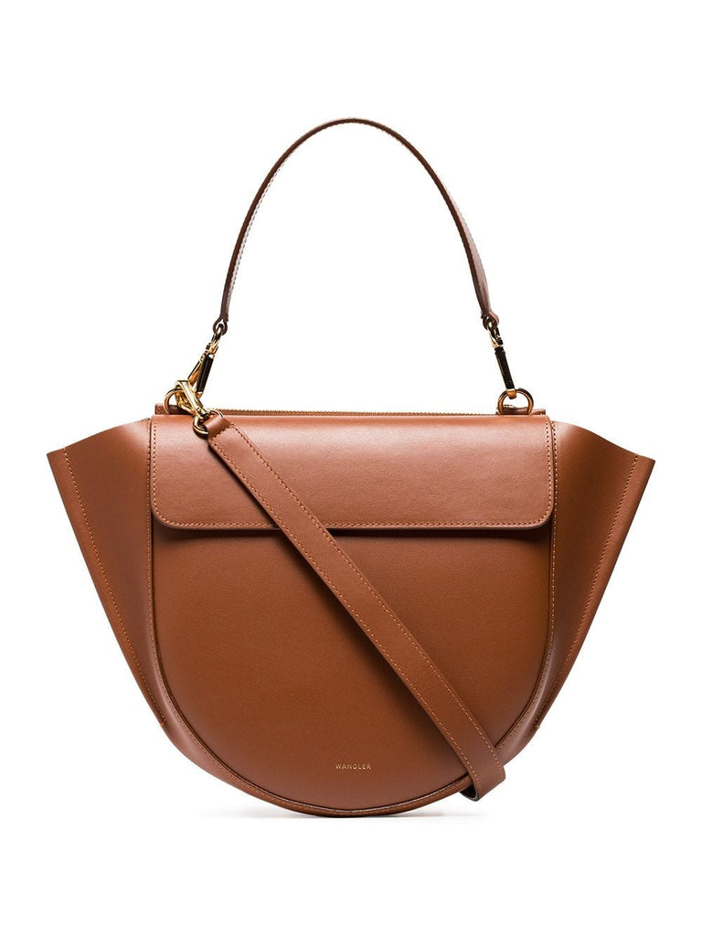 Brown Hortensia Leather Shoulder Bag