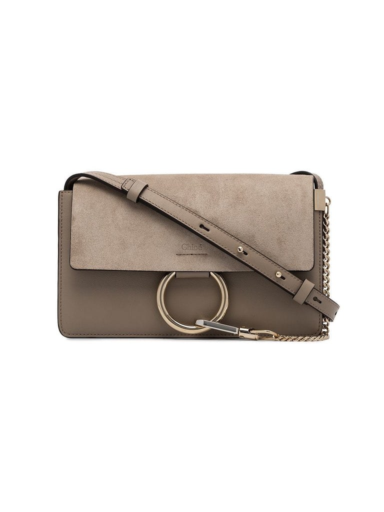 grey Faye Suede Shoulder Bag