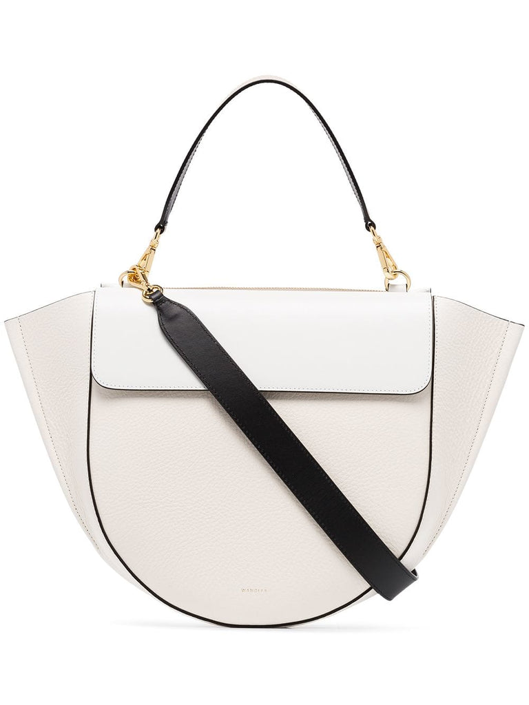 Cream Hortensia Big Leather Shoulder Bag