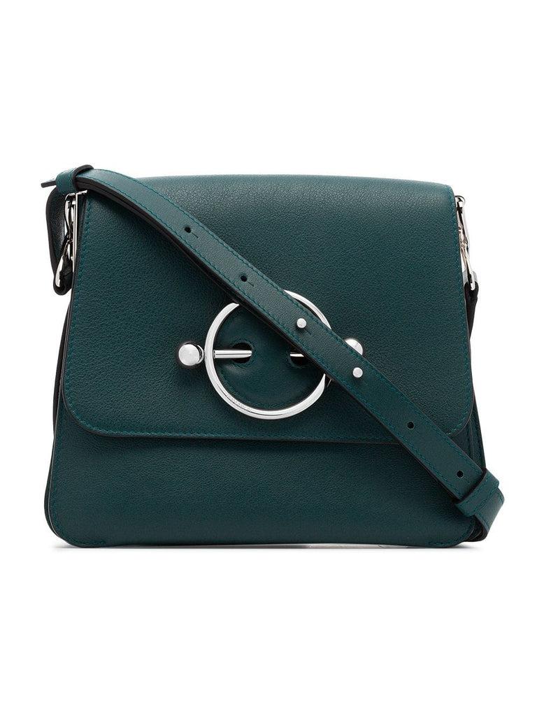 green Disc leather shoulder bag