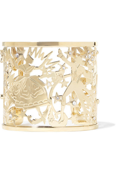 Gold-tone crystal cuff