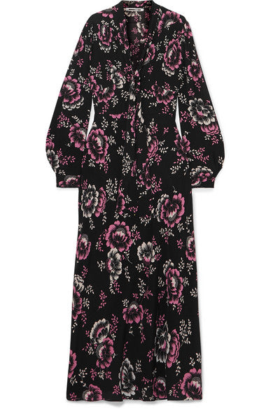 Floral-print crepe maxi dress