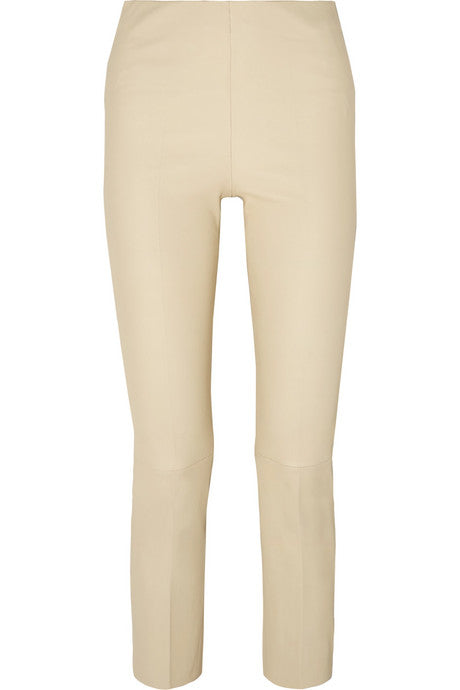 Florentina cropped leather straight-leg pants