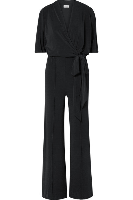 Zhou belted wrap-effect stretch-jersey jumpsuit