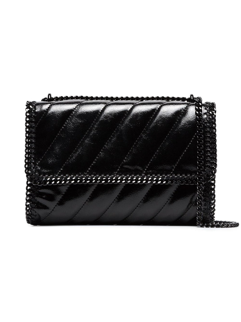 black quilted PU shoulder bag