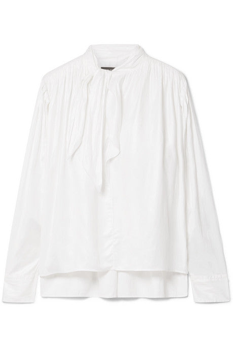 Demmo tie-detailed crepe de chine blouse