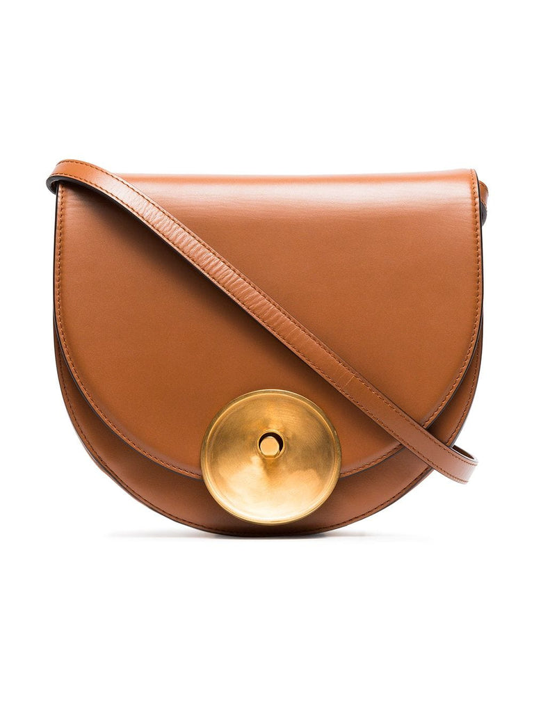 brown and gold Monile shoulder bag