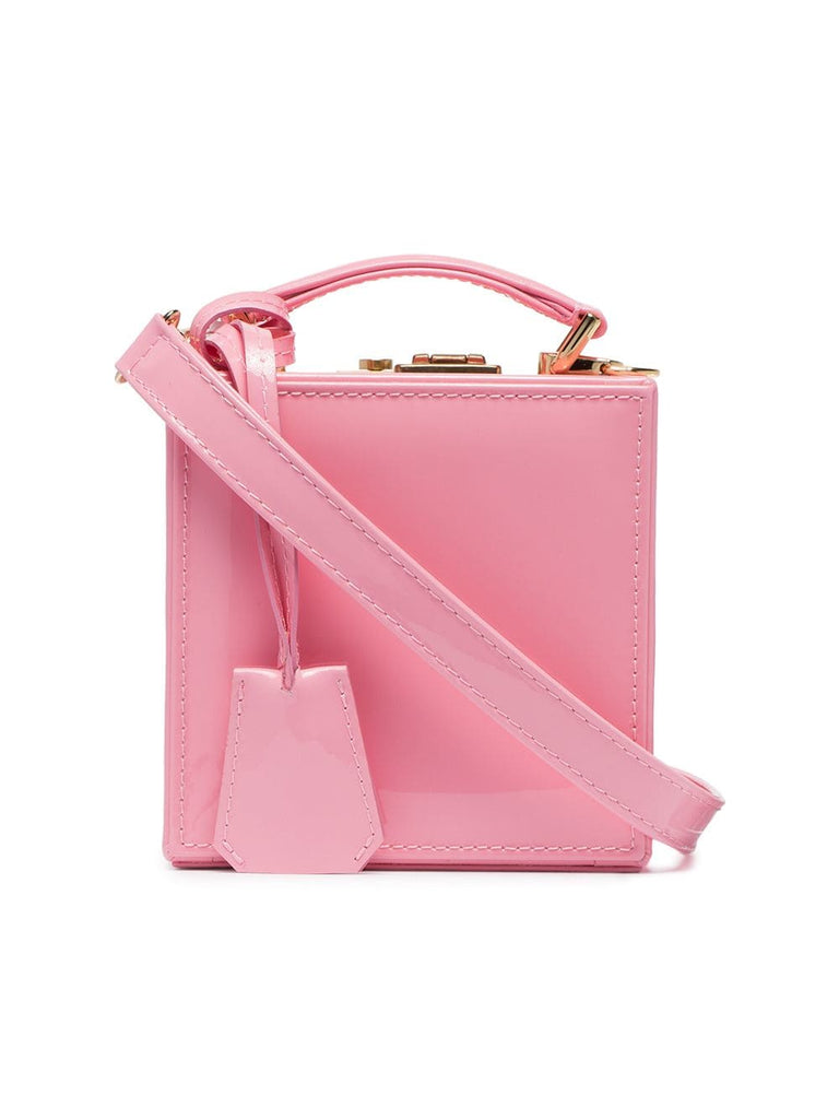 pink patent leather box bag