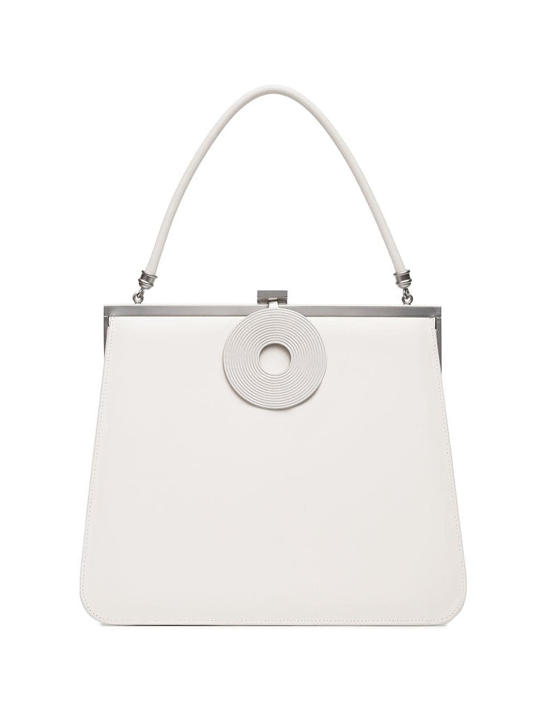 white monologue leather tote bag