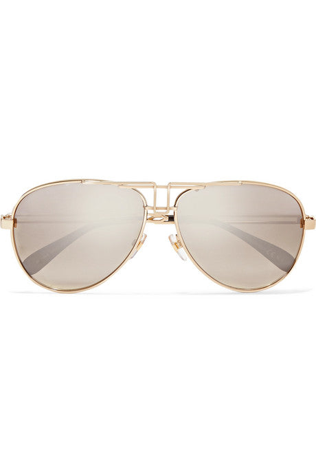 Aviator-style gold-tone sunglasses