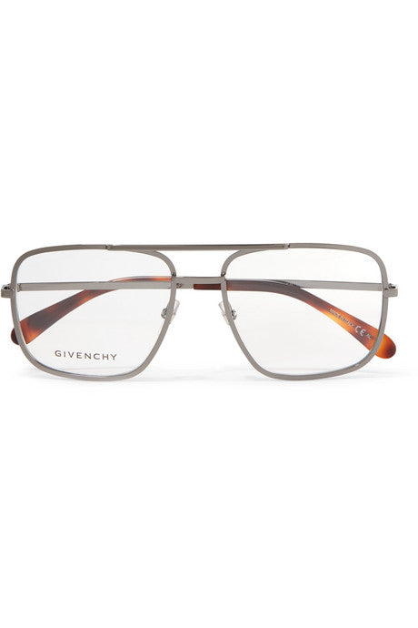 Aviator-style stainless steel optical glasses