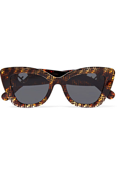 Cat-eye printed tortoiseshell acetate sunglasses