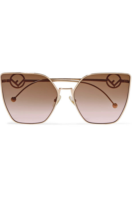 Cat-eye gold-tone sunglasses