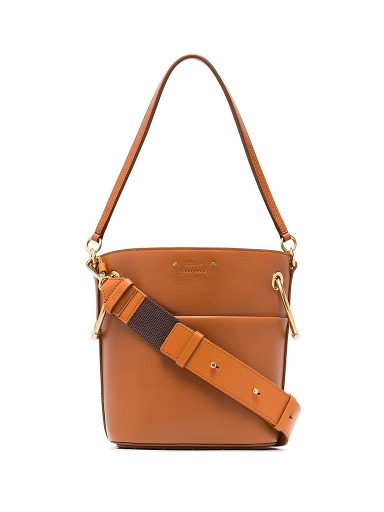 brown roy leather bucket bag